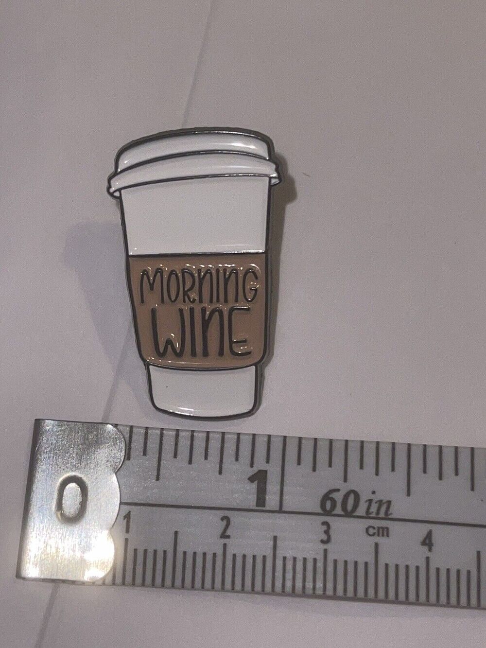 Morning Wine Coffee Latte Cup Pin Brooch